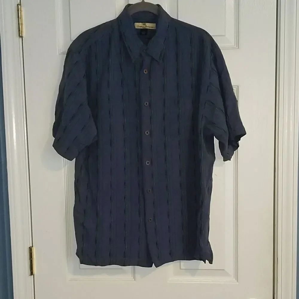 Tommy Bahama blue silk dress shirt Sz M